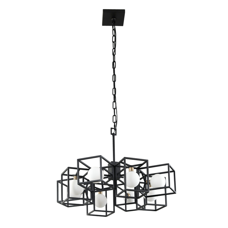 Varaluz - 325C08CBHG - Eight Light Pendant - Plaza - Carbon/Havana Gold