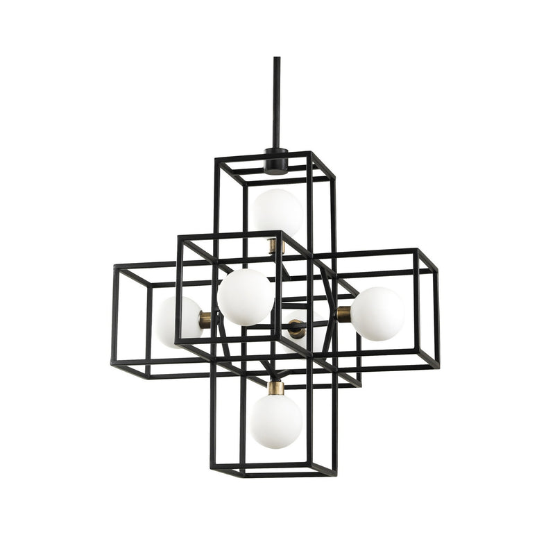 Varaluz - 325P06CBHG - Six Light Pendant - Plaza - Carbon/Havana Gold