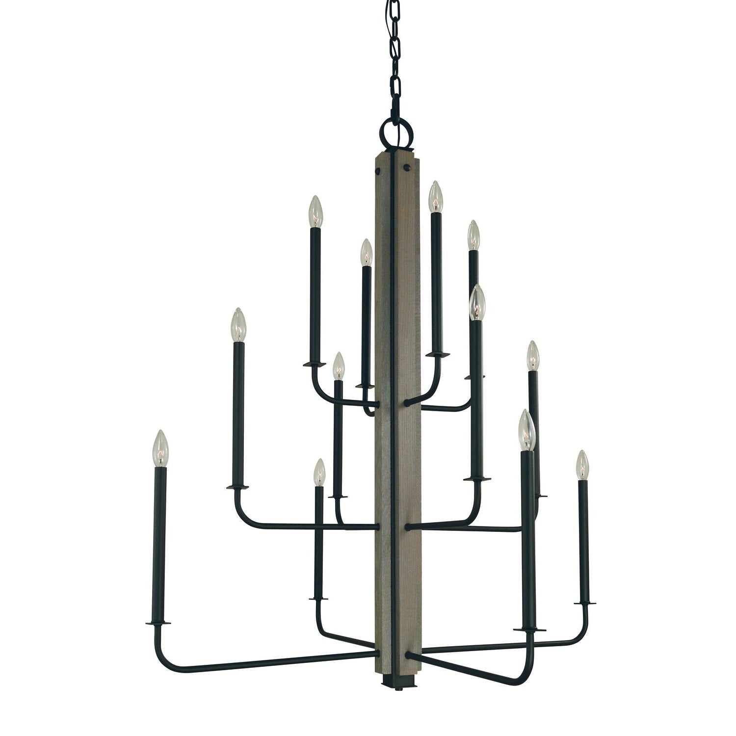 Framburg - 5412 MBLACK - 12 Light Foyer Chandelier - Loft - Matte Black