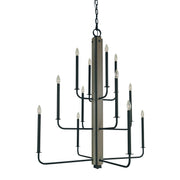 Framburg - 5412 MBLACK - 12 Light Foyer Chandelier - Loft - Matte Black