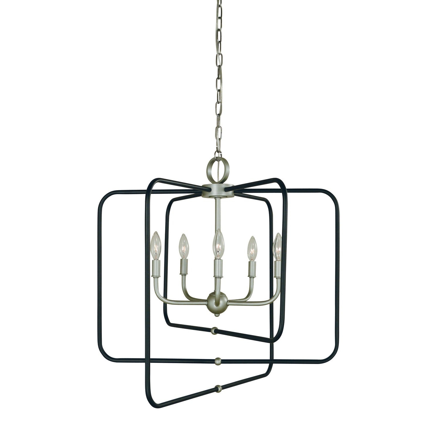 Framburg - 5425 SP/MBLACK - Five Light Chandelier - Montrose - Satin Pewter w/Matte Black