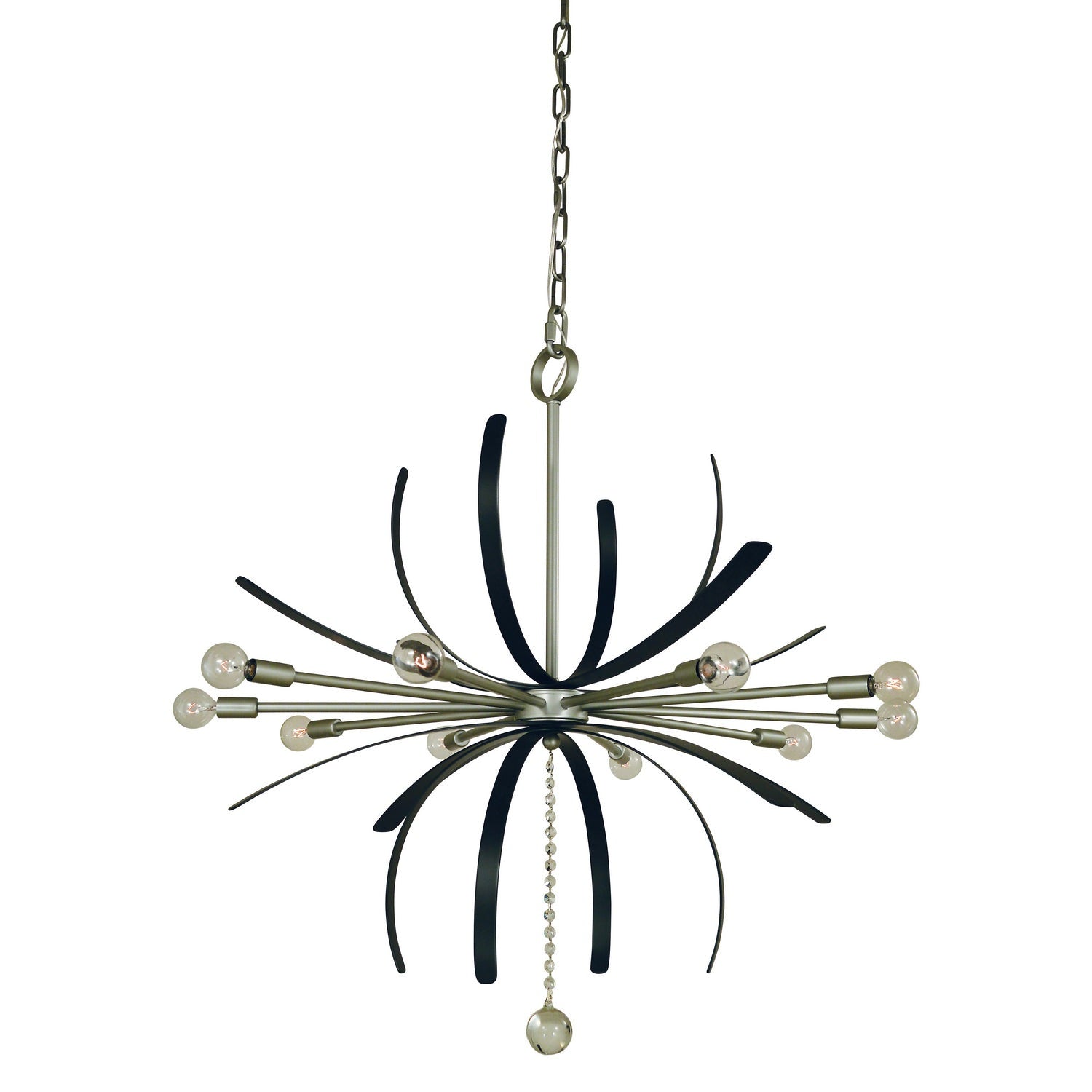 Framburg - 5432 SP/MBLACK - Ten Light Chandelier - Victoria - Satin Pewter w/Matte Black