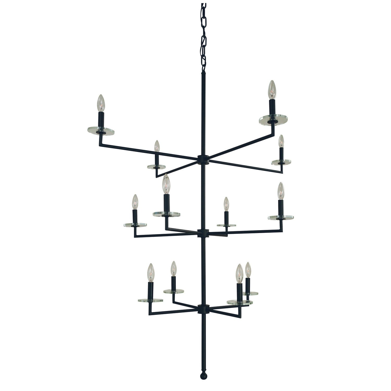 Framburg - 5452 MBLACK - 12 Light Foyer Chandelier - Muse - Matte Black