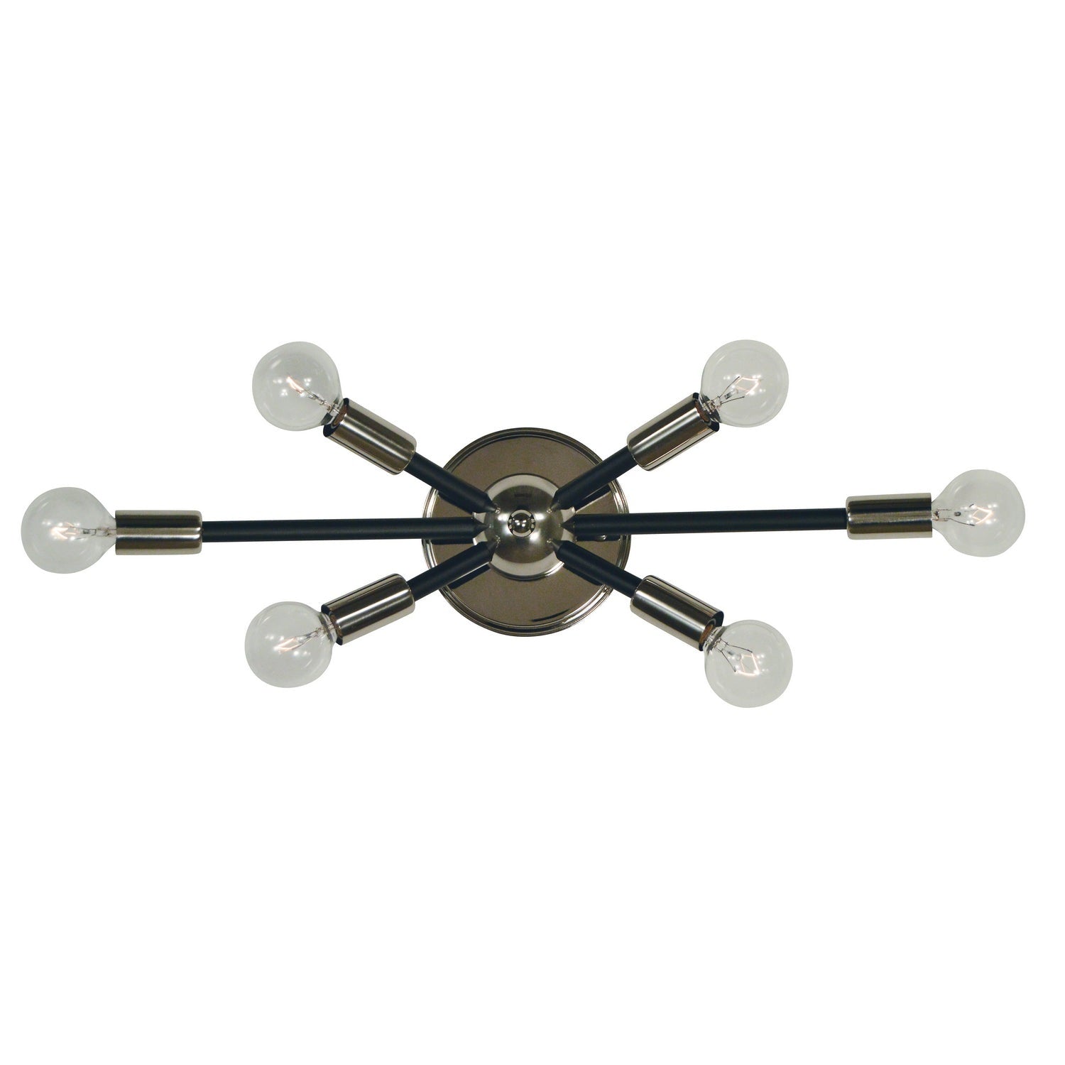 Framburg - 5015 PN/MBLACK - Six Light Wall Sconce - Simone - Polished Nickel w/Matte Black