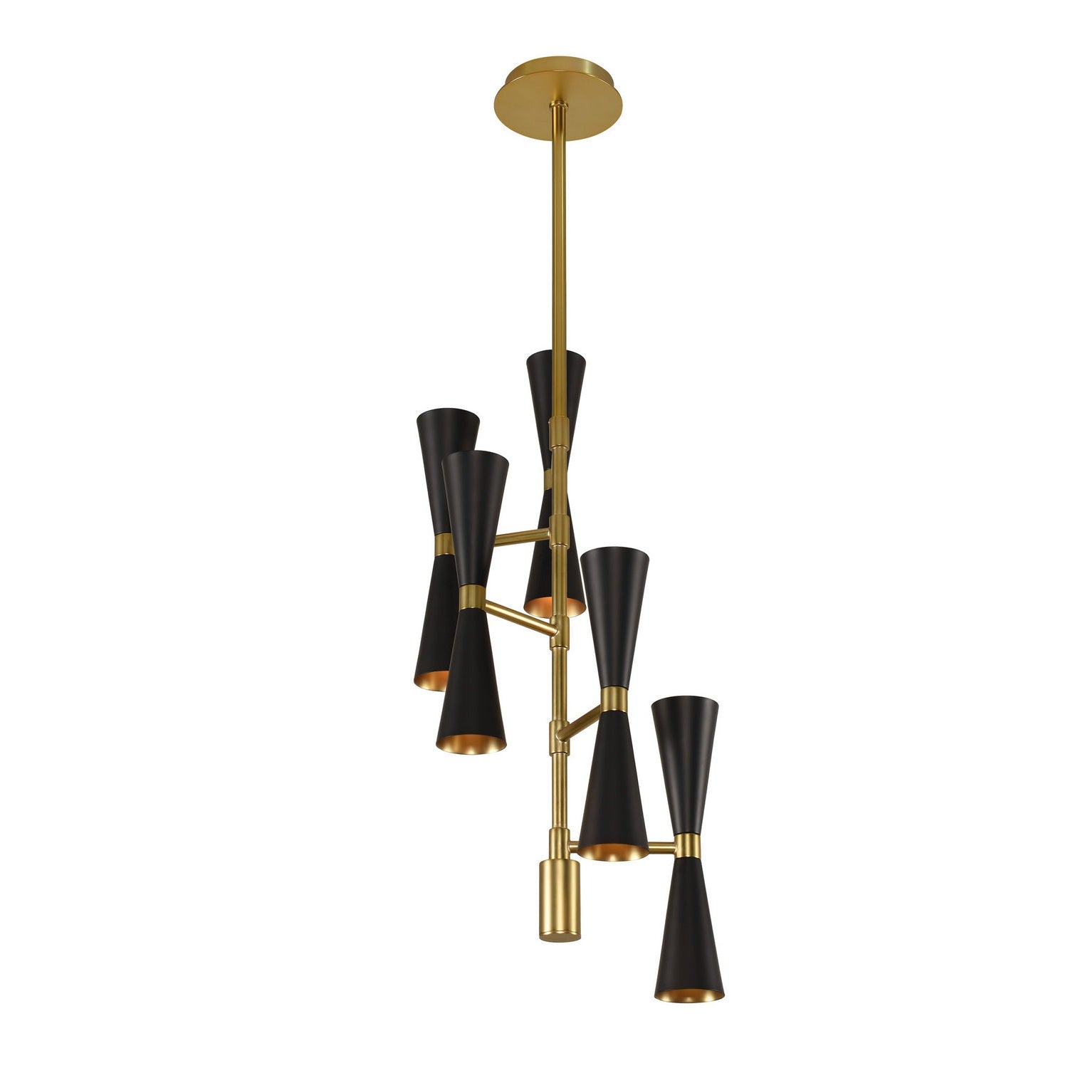 Kalco - 310472BVB - LED Chandelier - Milo - Black and Vintage Brass