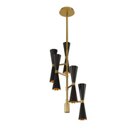 Kalco - 310472BVB - LED Chandelier - Milo - Black and Vintage Brass