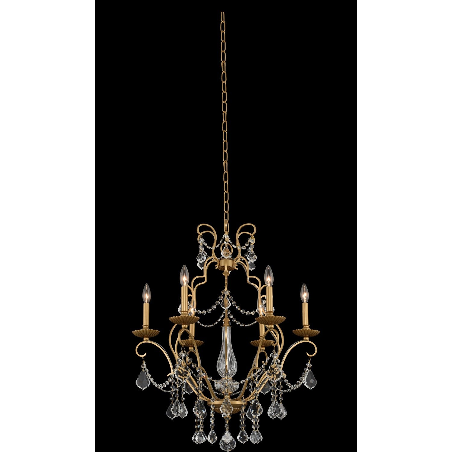 Allegri - 027470-047-FR001 - Six Light Chandelier - Elise - Gold Patina