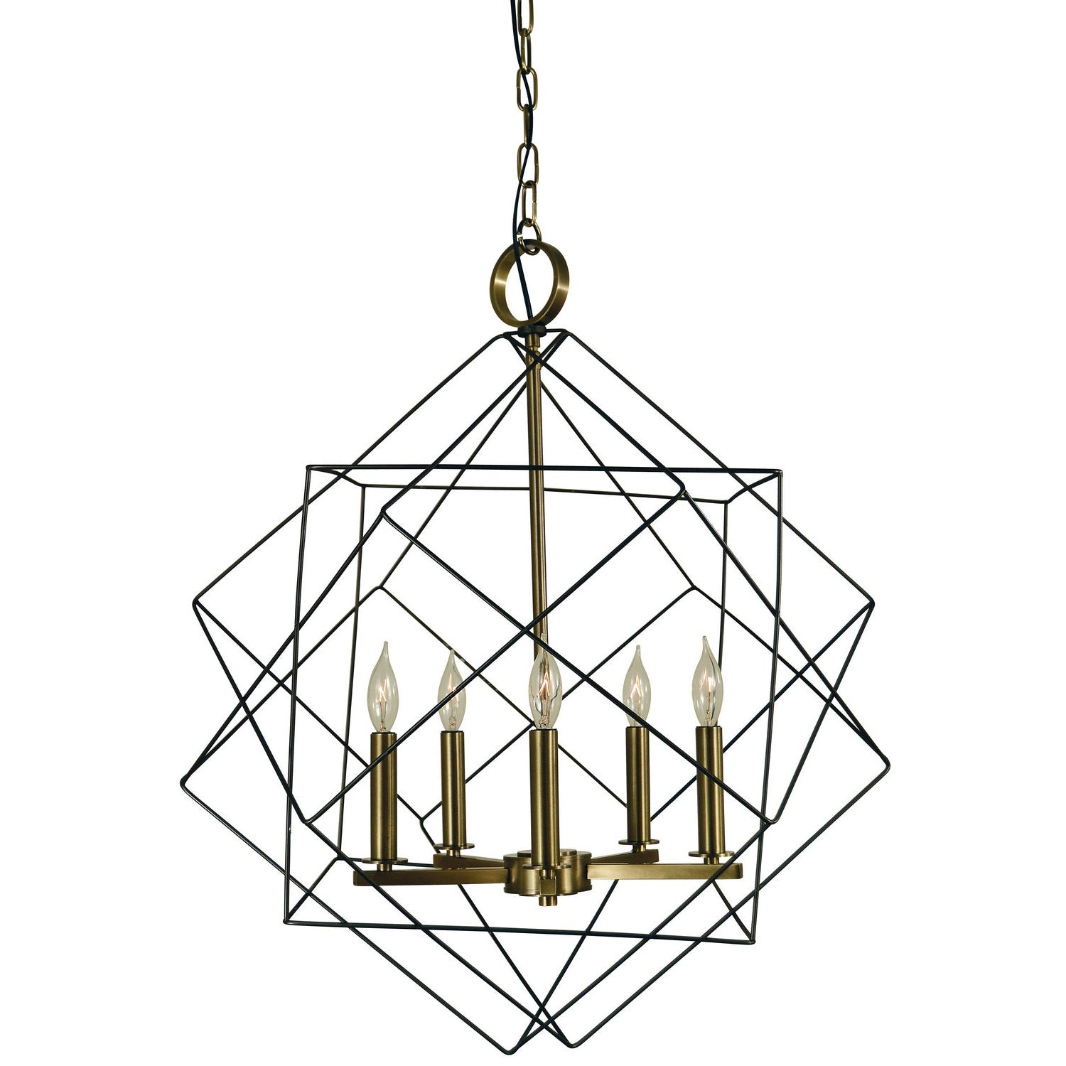 Framburg - 4705 MB/AB - Five Light Chandelier - Etoile - Mahogany Bronze w/Antique Brass