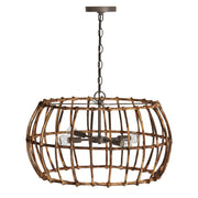 Capital Lighting - 335742BY - Four Light Pendant - Sanibel - Blazed Rattan and Nordic Grey