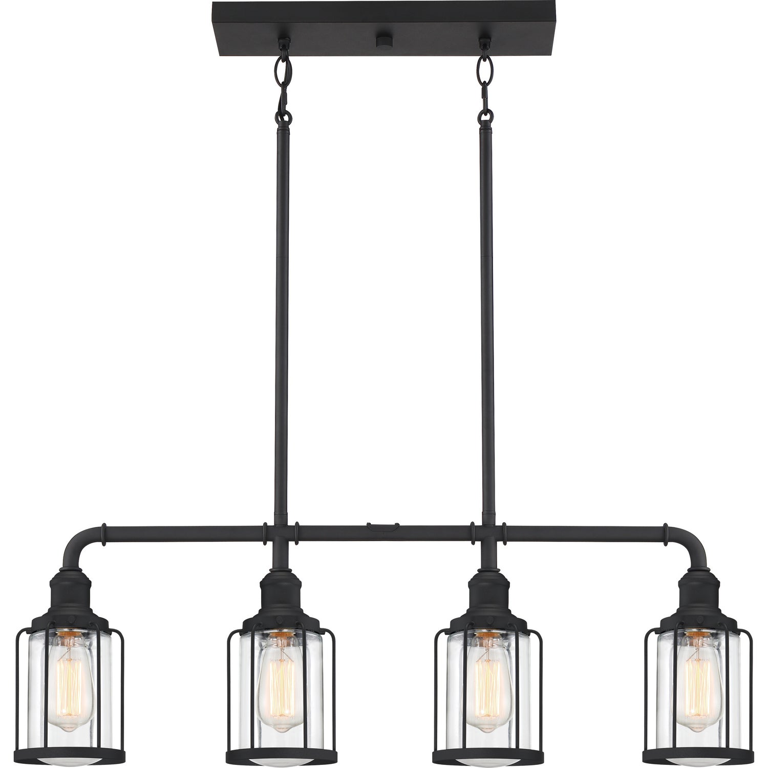 Quoizel - LUD434EK - Four Light Linear Chandelier - Ludlow - Earth Black