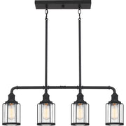 Quoizel - LUD434EK - Four Light Linear Chandelier - Ludlow - Earth Black
