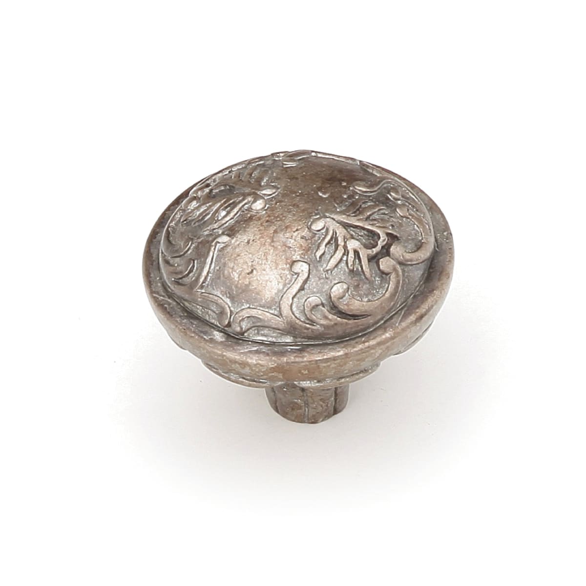 Schaub and Company - 994-MSL - Cantata 1-3/16" Decorative Venetian Round Solid Brass Luxury Scrolled Cabinet Knob from Symphony Elegance in Monticello Silver