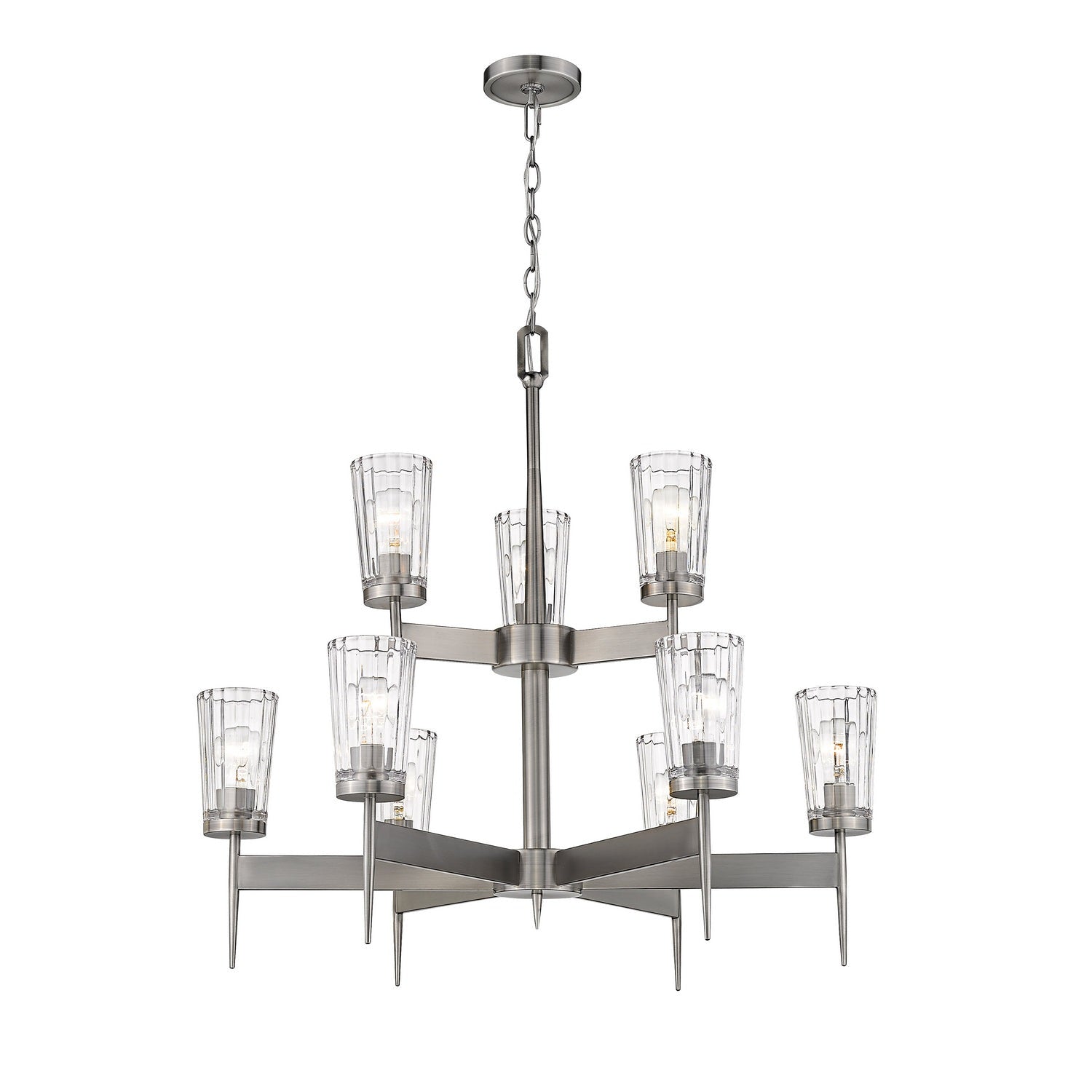 Z-Lite - 1932-9AN - Nine Light Chandelier - Flair - Antique Nickel