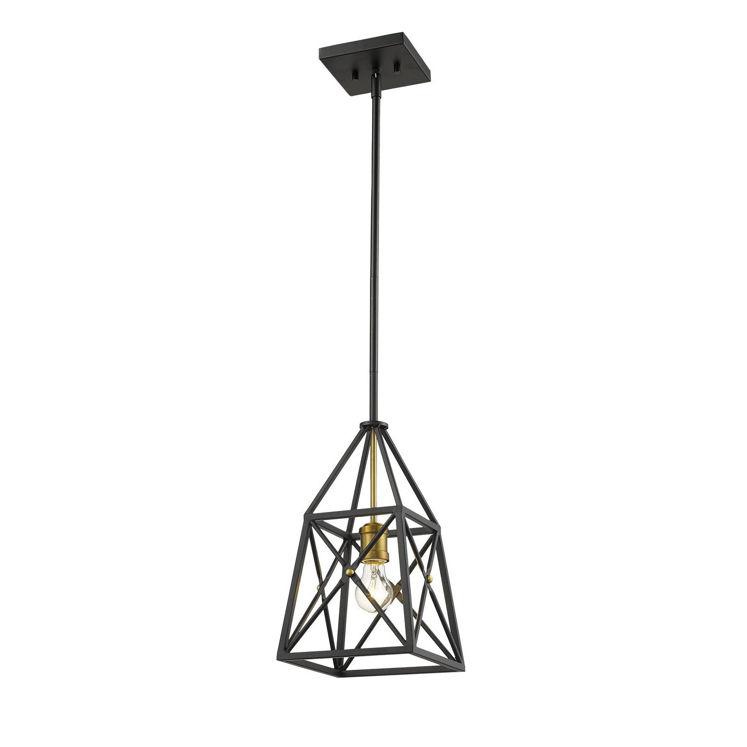Z-Lite - 447MP-MB-OBR - One Light Pendant - Trestle - Matte Black + Olde Brass