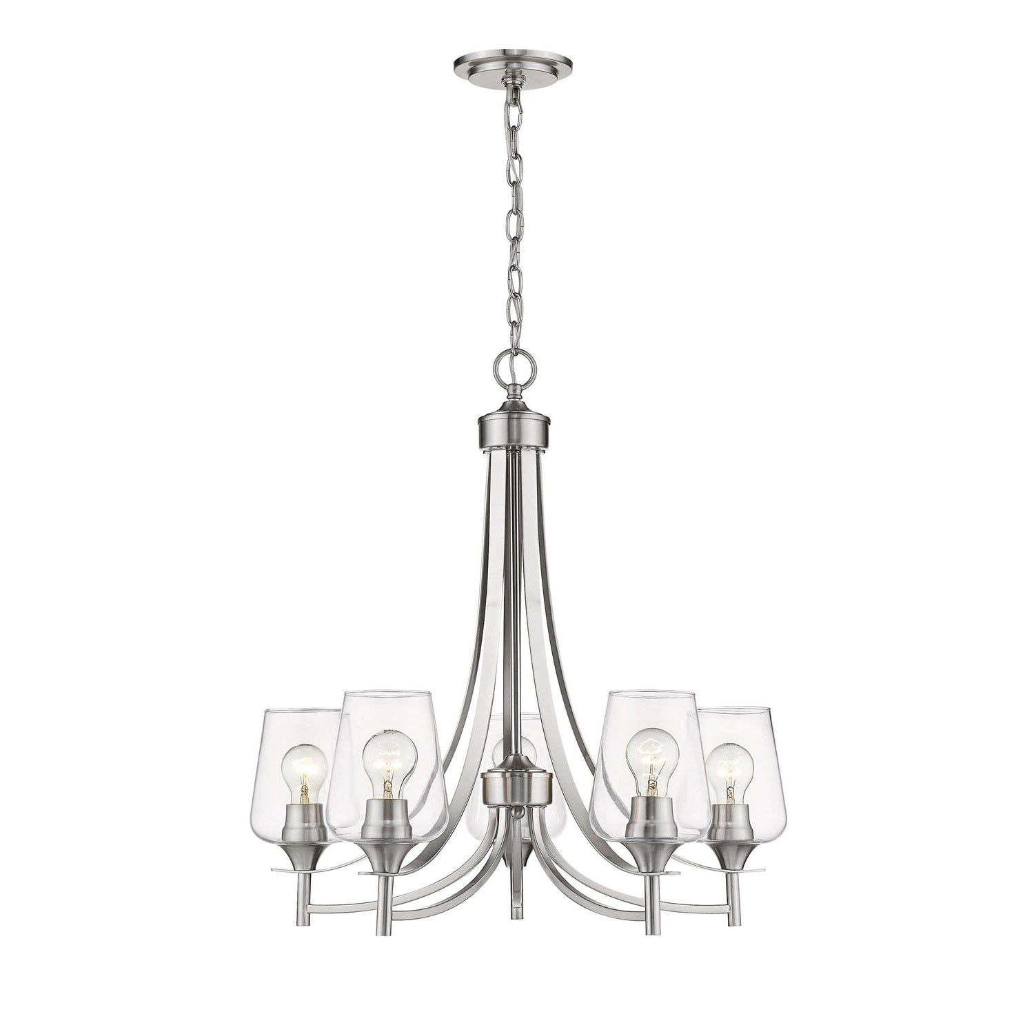 Z-Lite - 473-5BN - Five Light Chandelier - Joliet - Brushed Nickel