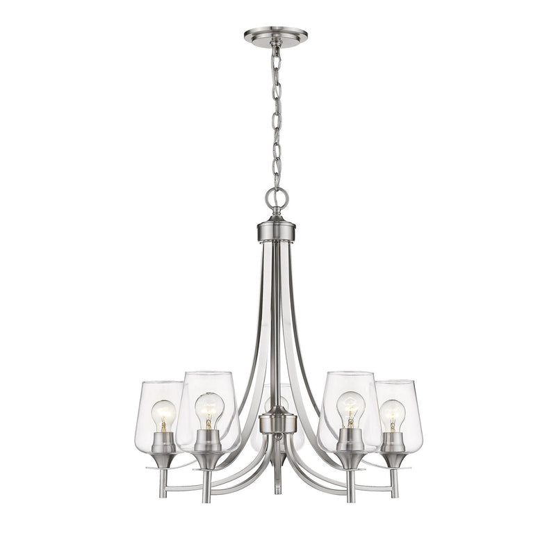 Z-Lite - 473-5BN - Five Light Chandelier - Joliet - Brushed Nickel