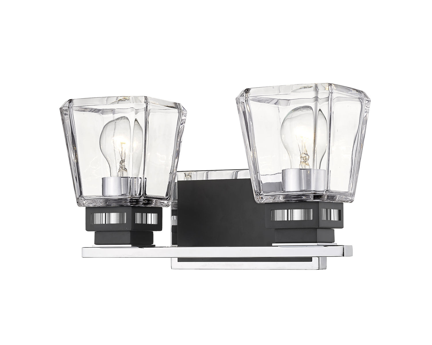 Z-Lite - 474-2V-CH-MB - Two Light Vanity - Jackson - Chrome + Matte Black