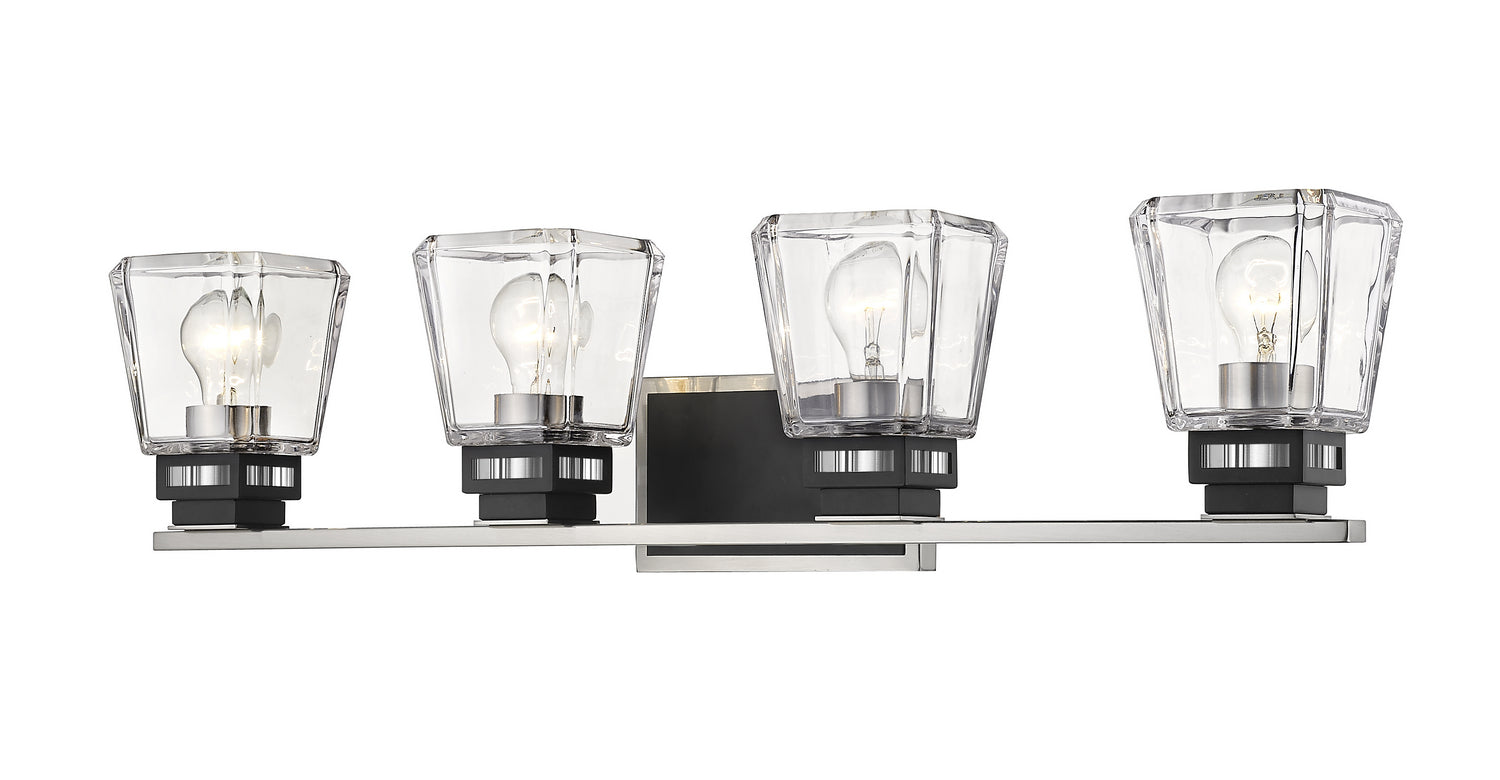 Z-Lite - 474-4V-BN-MB - Four Light Vanity - Jackson - Brushed Nickel + Matte Black