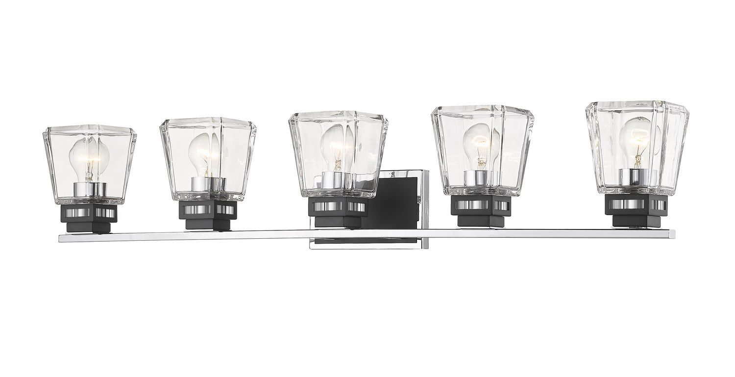 Z-Lite - 474-5V-CH-MB - Five Light Vanity - Jackson - Chrome + Matte Black