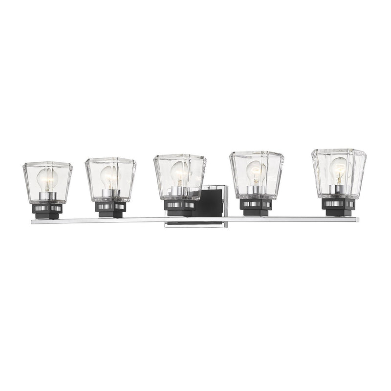 Z-Lite - 474-5V-CH-MB - Five Light Vanity - Jackson - Chrome + Matte Black