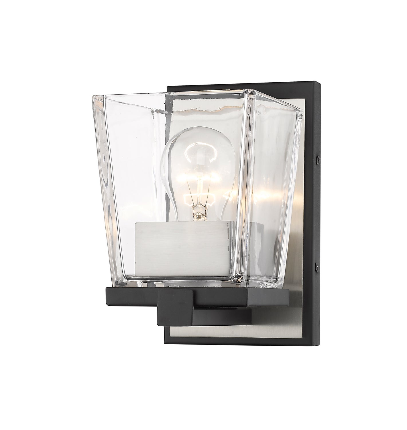Z-Lite - 475-1S-MB-BN - One Light Wall Sconce - Bleeker Street - Matte Black + Brushed Nickel