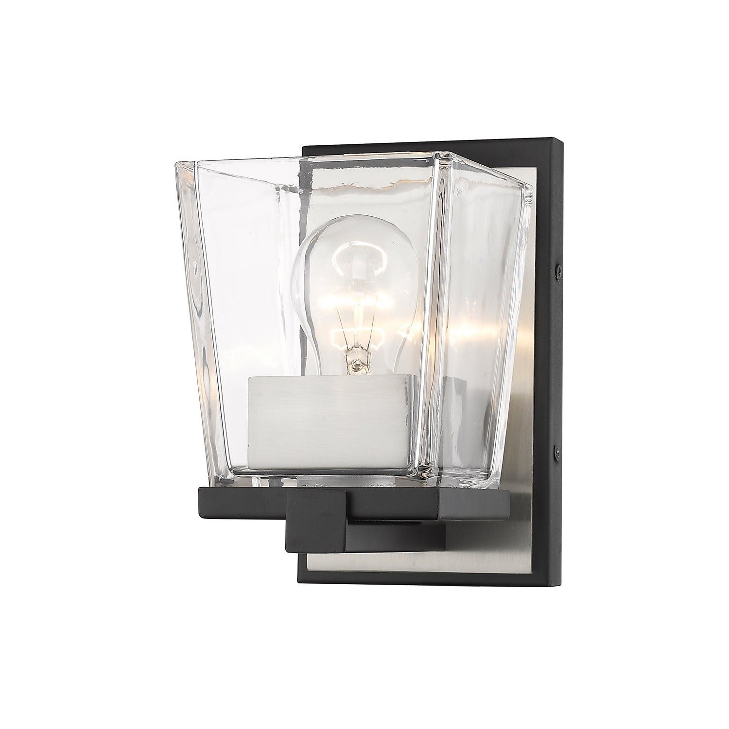 Z-Lite - 475-1S-MB-BN - One Light Wall Sconce - Bleeker Street - Matte Black + Brushed Nickel