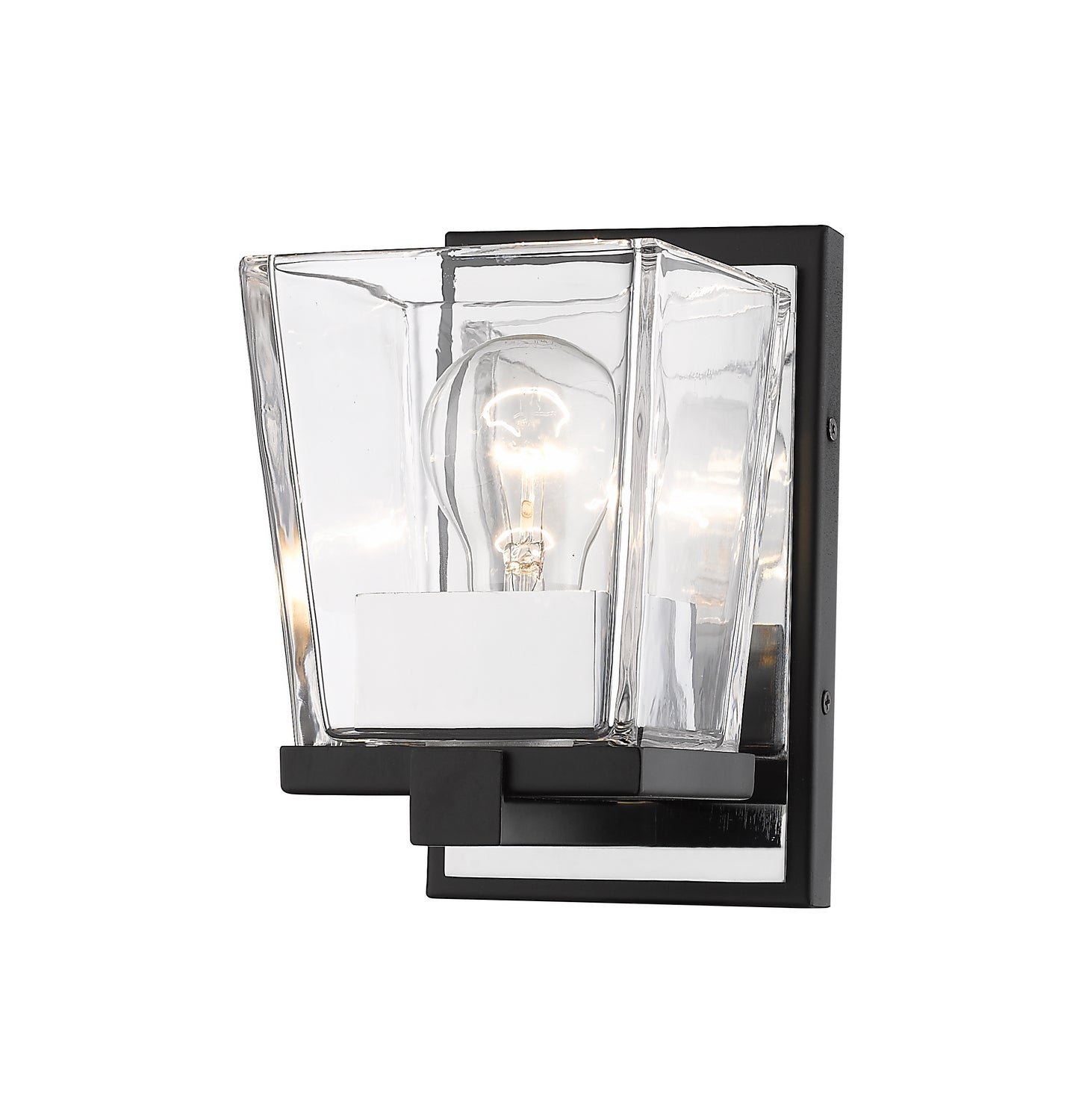 Z-Lite - 475-1S-MB-CH - One Light Wall Sconce - Bleeker Street - Matte Black + Chrome