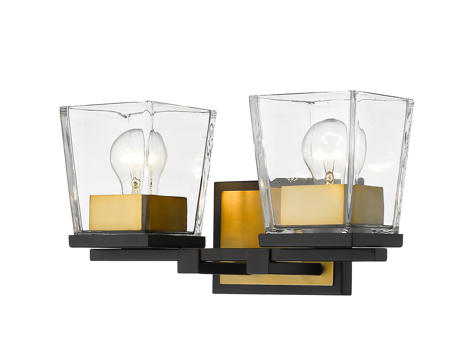 Z-Lite - 475-2V-MB-OBR - Two Light Vanity - Bleeker Street - Matte Black + Olde Brass