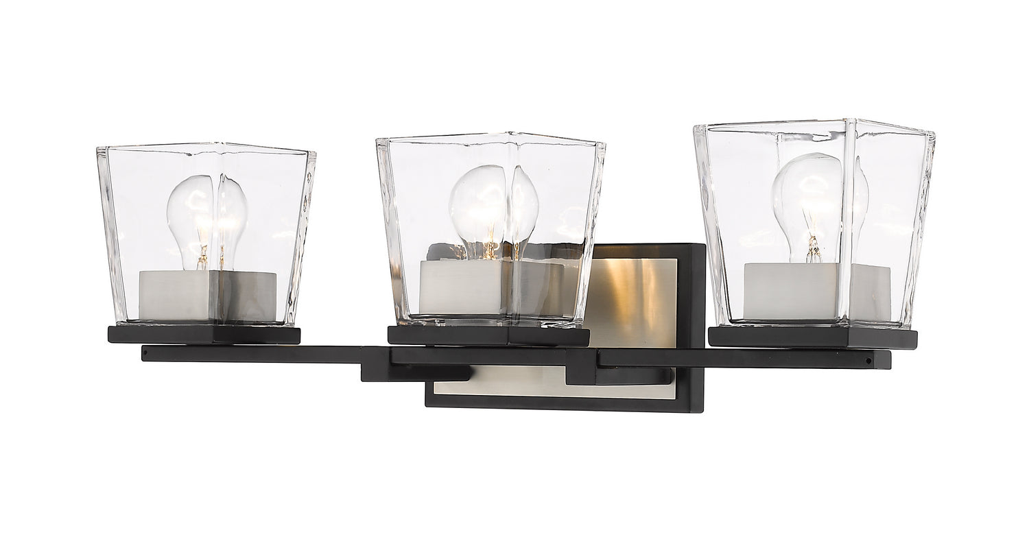 Z-Lite - 475-3V-MB-BN - Three Light Vanity - Bleeker Street - Matte Black + Brushed Nickel