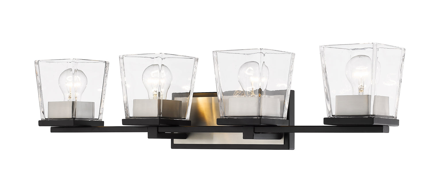 Z-Lite - 475-4V-MB-BN - Four Light Vanity - Bleeker Street - Matte Black + Brushed Nickel
