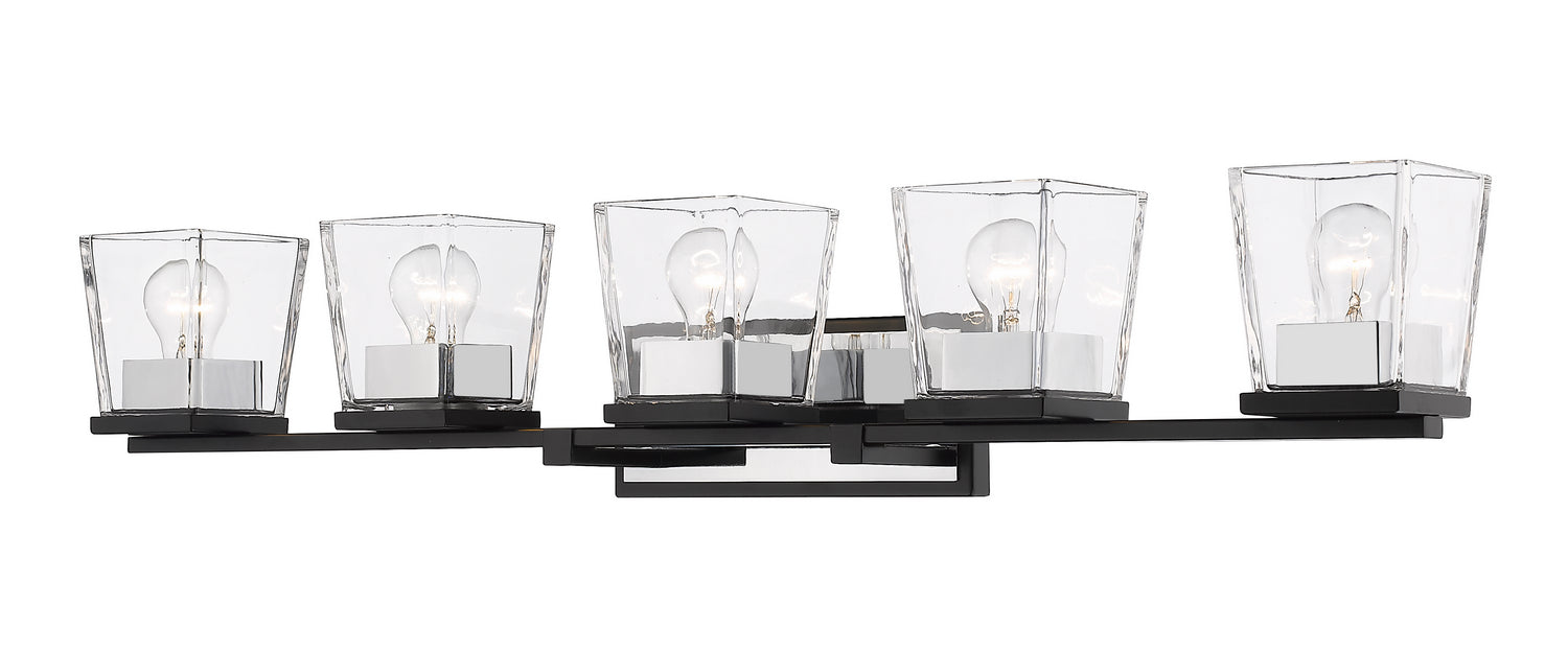 Z-Lite - 475-5V-MB-CH - Five Light Vanity - Bleeker Street - Matte Black + Chrome
