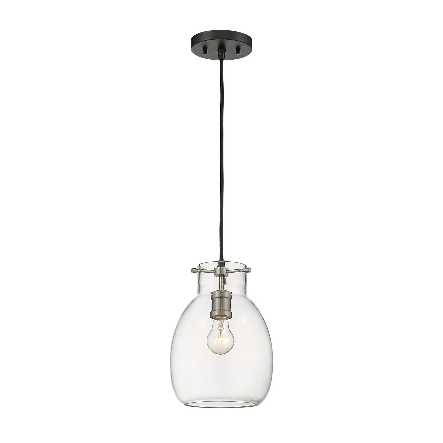 Z-Lite - 476MP-MB-BN - One Light Pendant - Bella - Matte Black + Brushed Nickel