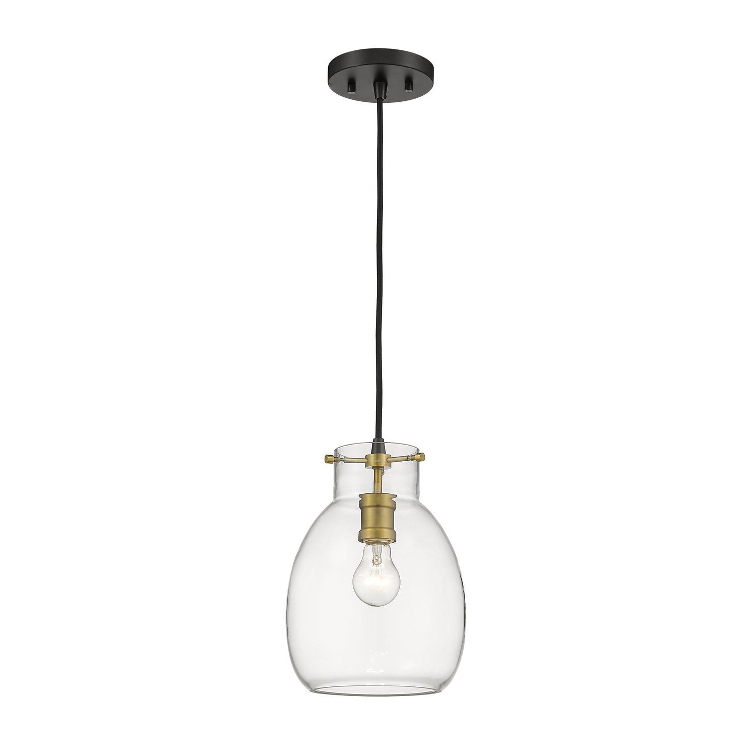 Z-Lite - 476MP-MB-OBR - One Light Pendant - Bella - Matte Black + Olde Brass