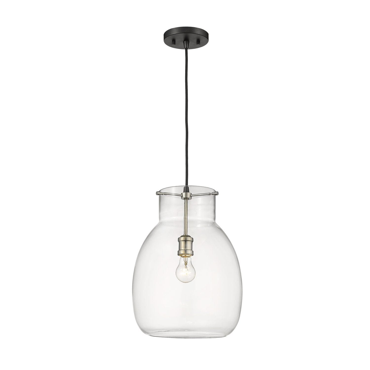 Z-Lite - 476P-MB-BN - One Light Pendant - Bella - Matte Black + Brushed Nickel