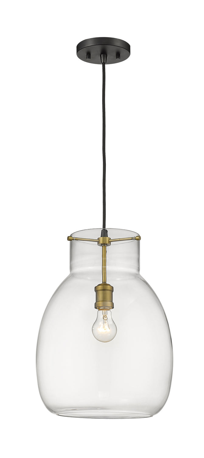 Z-Lite - 476P-MB-OBR - One Light Pendant - Bella - Matte Black + Olde Brass