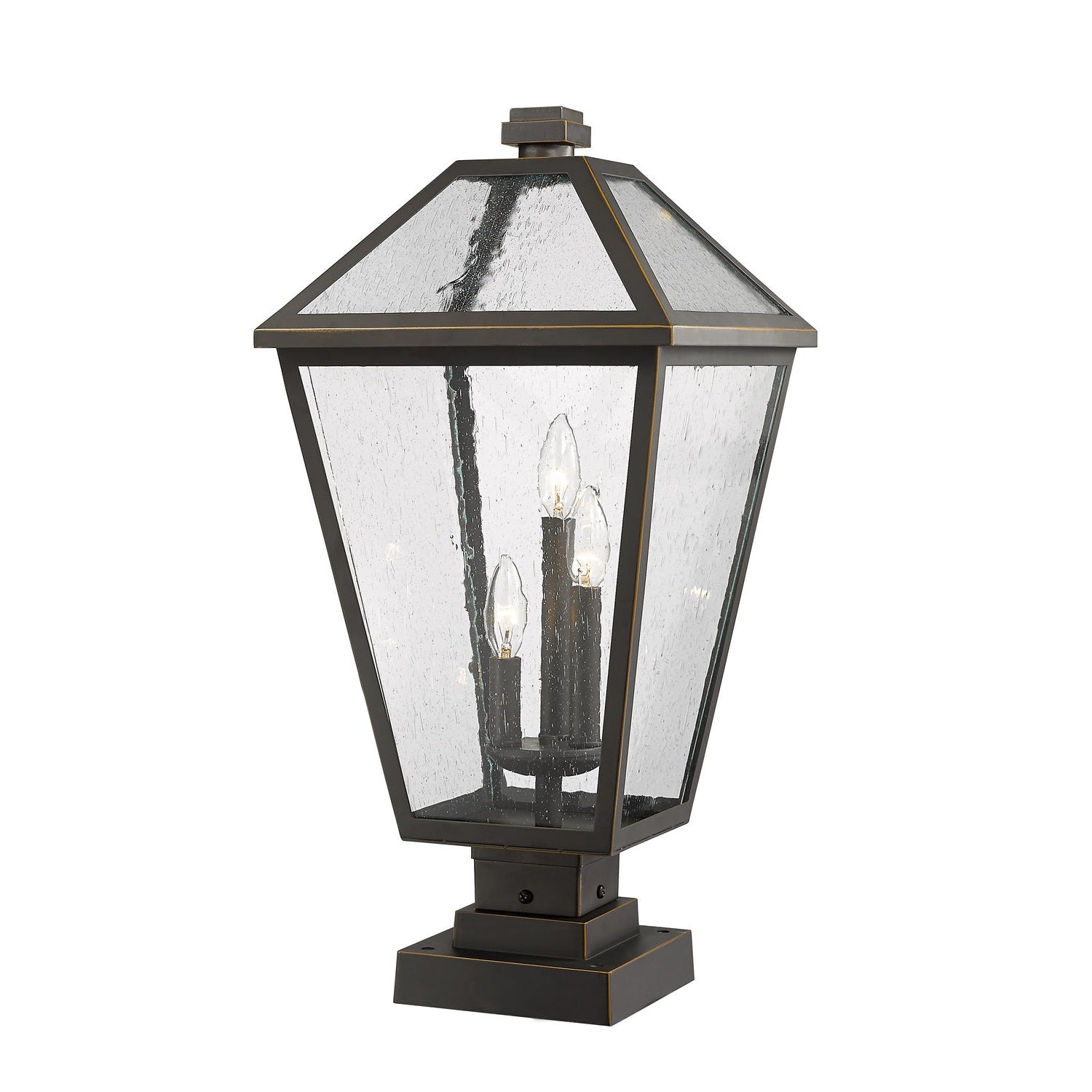 Z-Lite - 579PHXLS-SQPM-ORB - Three Light Outdoor Pier Mounted Fixture - Talbot - Oil Rubbed Bronze