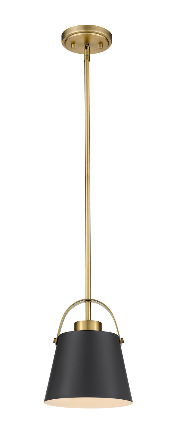 Z-Lite - 726MP-MB+HBR - One Light Pendant - Z-Studio - Matte Black + Heritage Brass
