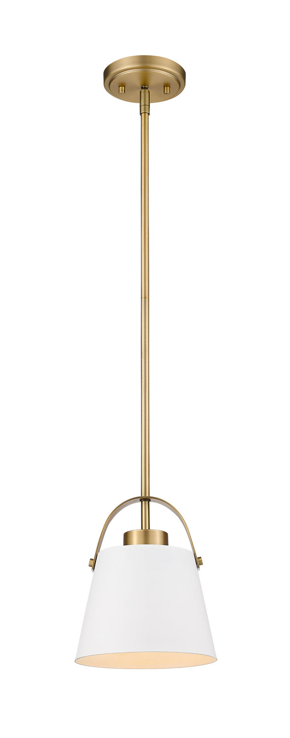Z-Lite - 726MP-MW+HBR - One Light Pendant - Z-Studio - Matte White + Heritage Brass