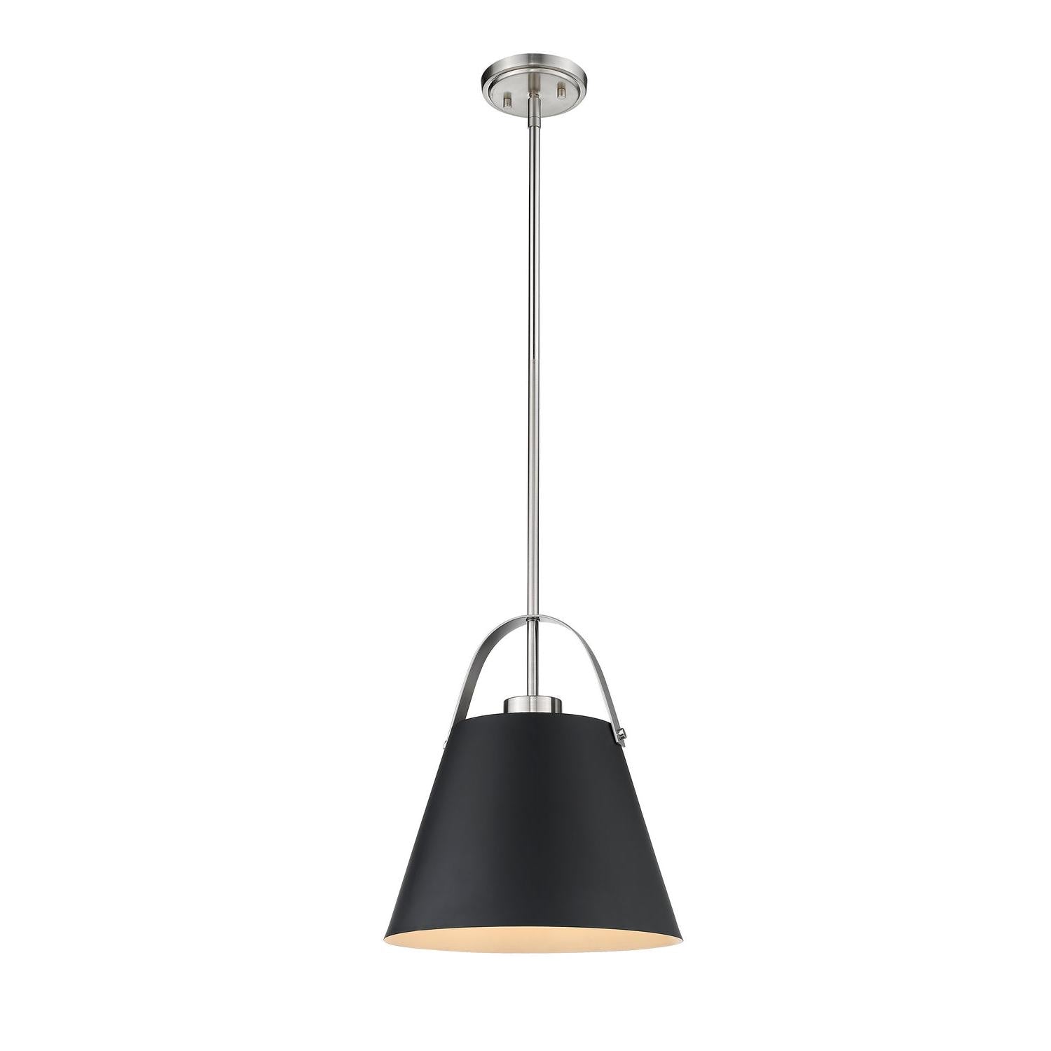 Z-Lite - 726P-MB+BN - One Light Pendant - Z-Studio - Matte Black + Brushed Nickel