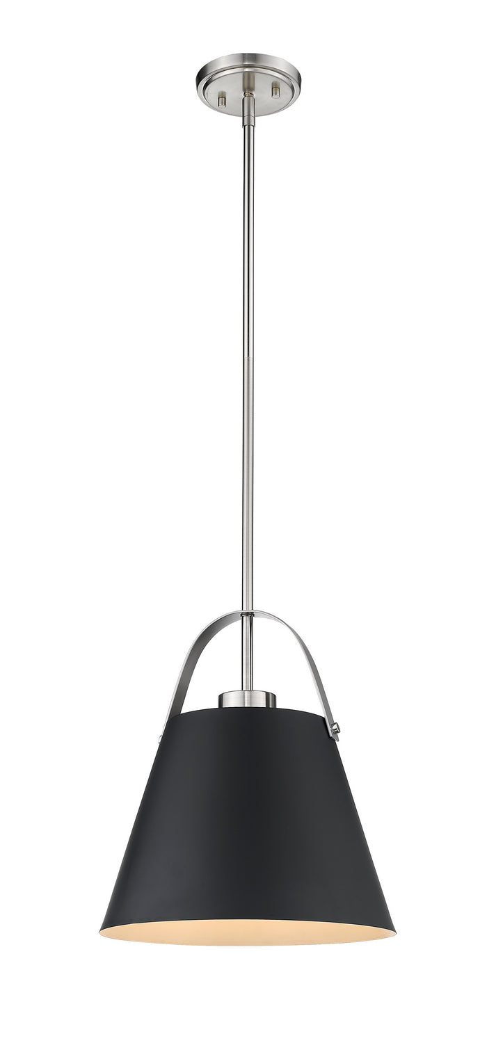Z-Lite - 726P-MB+BN - One Light Pendant - Z-Studio - Matte Black + Brushed Nickel