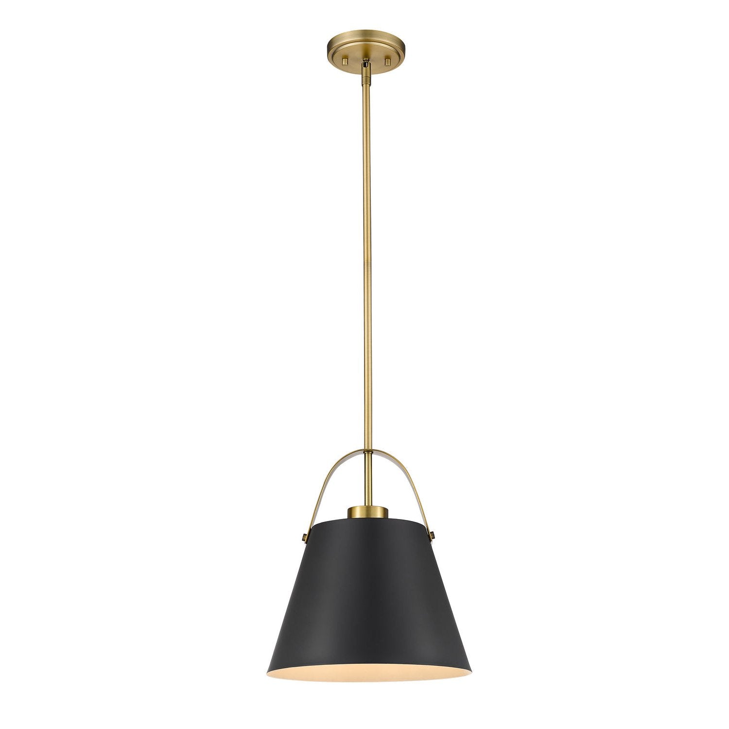 Z-Lite - 726P-MB+HBR - One Light Pendant - Z-Studio - Matte Black + Heritage Brass