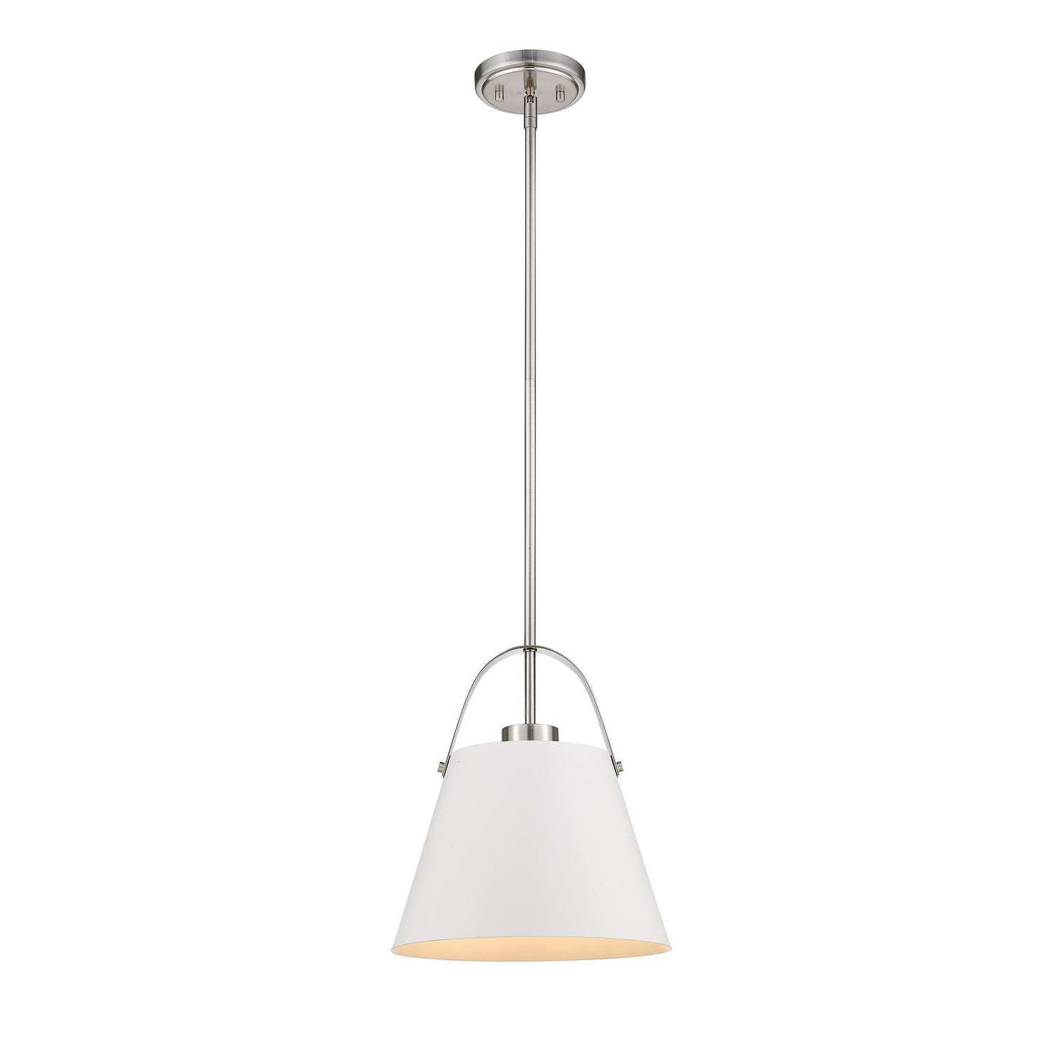 Z-Lite - 726P-MW+BN - One Light Pendant - Z-Studio - Matte White + Brushed Nickel