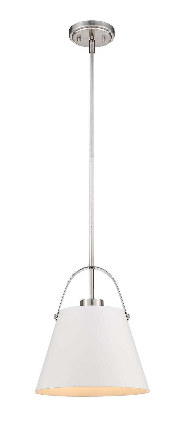Z-Lite - 726P-MW+BN - One Light Pendant - Z-Studio - Matte White + Brushed Nickel