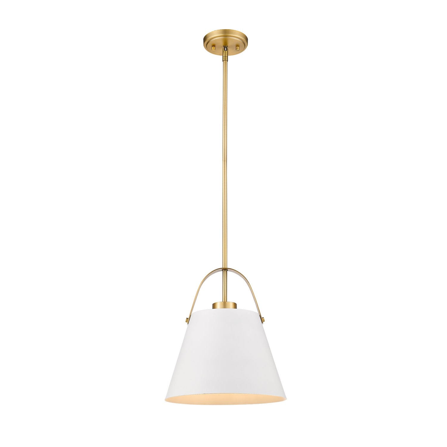 Z-Lite - 726P-MW+HBR - One Light Pendant - Z-Studio - Matte White + Heritage Brass