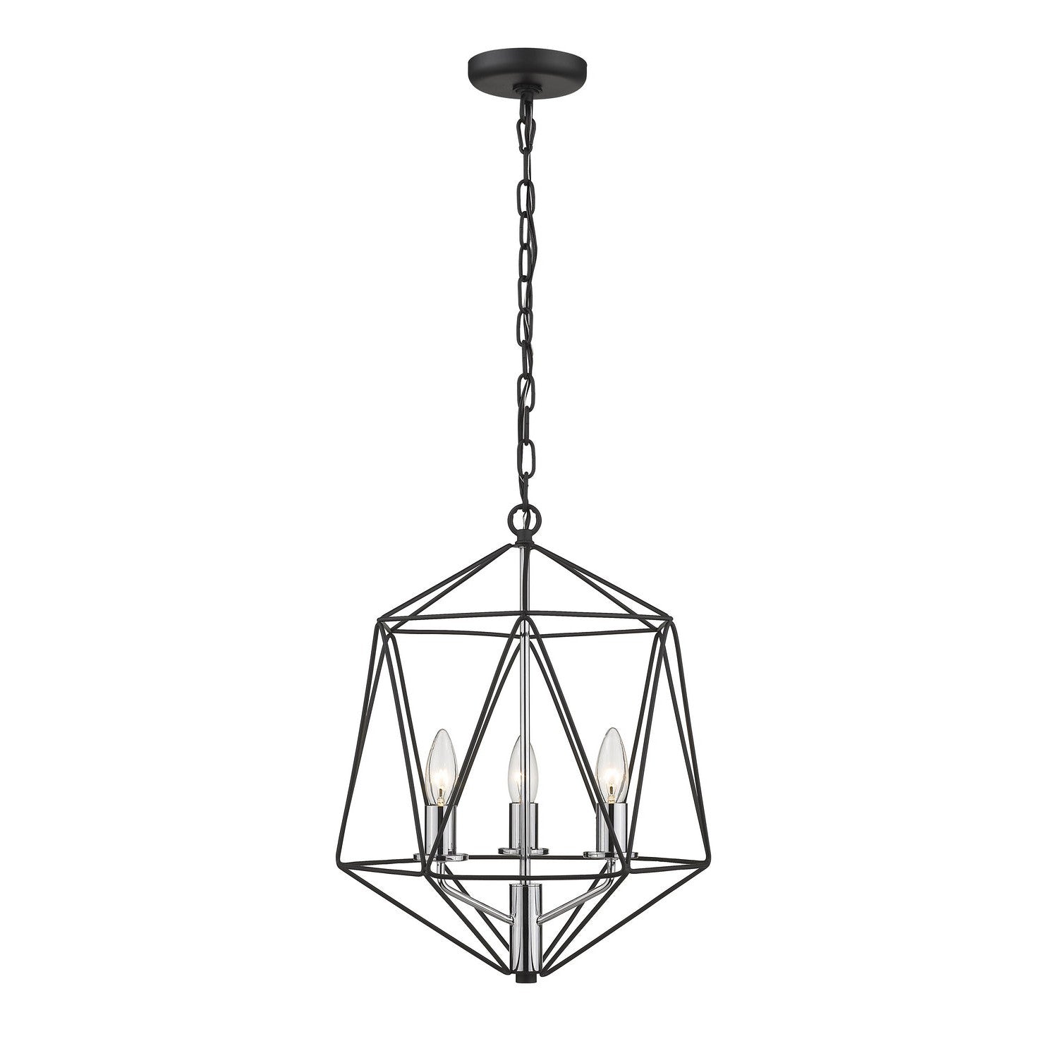 Z-Lite - 918-14MB-CH - Three Light Chandelier - Geo - Matte Black + Chrome