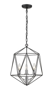Z-Lite - 918-14MB-CH - Three Light Chandelier - Geo - Matte Black + Chrome