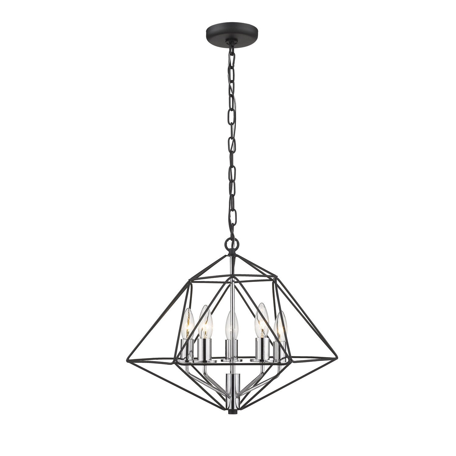 Z-Lite - 918-18MB-CH - Five Light Chandelier - Geo - Matte Black + Chrome