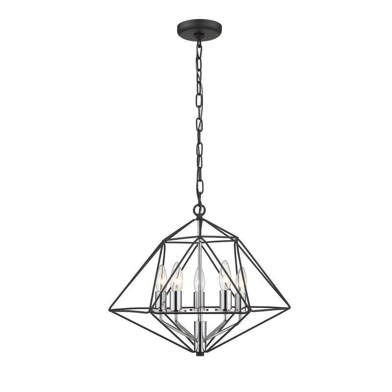 Z-Lite - 918-18MB-CH - Five Light Chandelier - Geo - Matte Black + Chrome