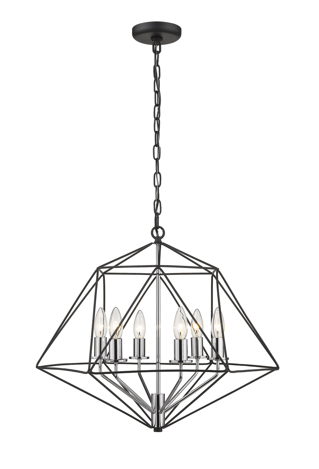 Z-Lite - 918-22MB-CH - Six Light Chandelier - Geo - Matte Black + Chrome