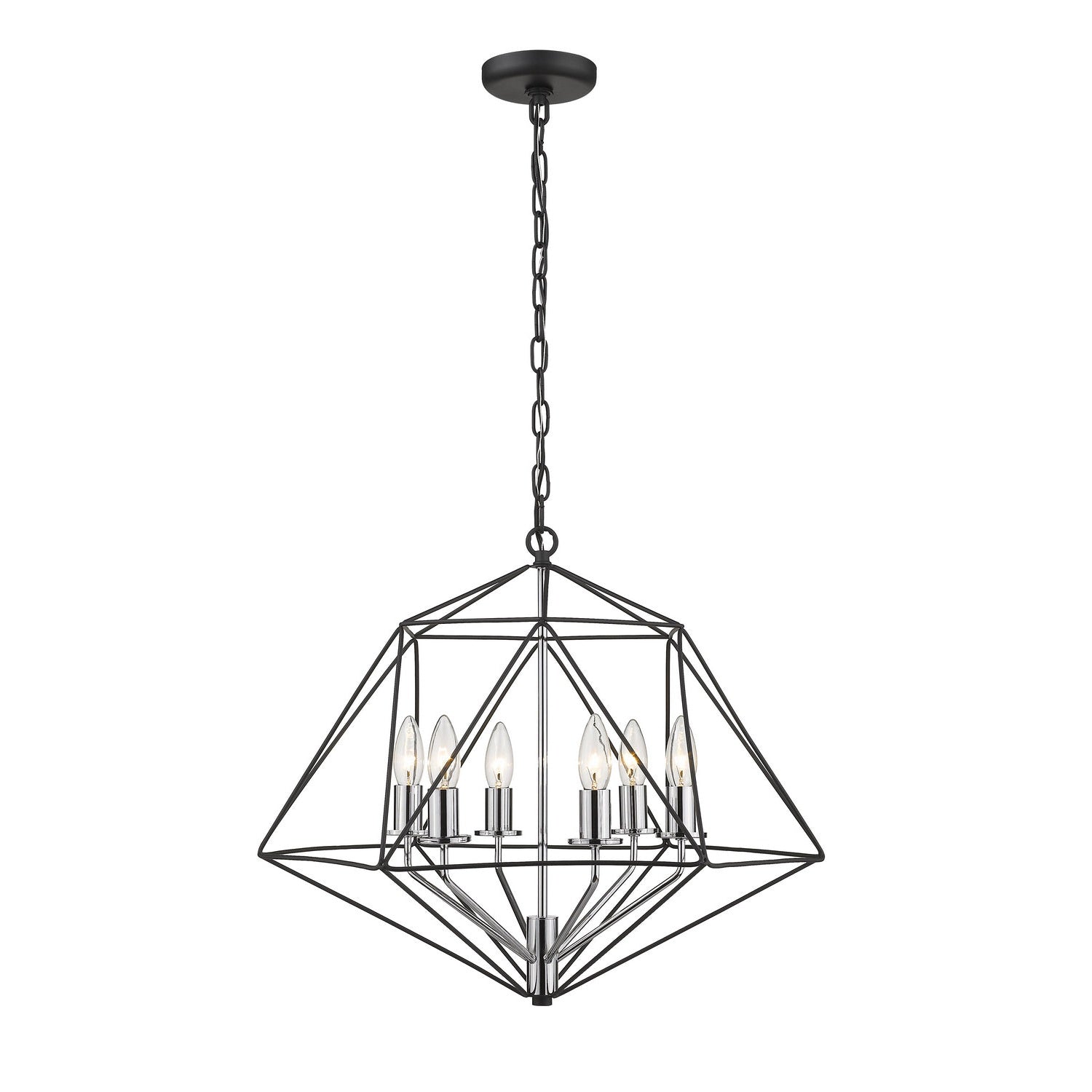 Z-Lite - 918-22MB-CH - Six Light Chandelier - Geo - Matte Black + Chrome
